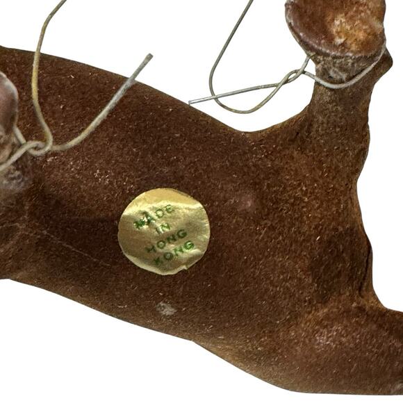 Vintage Flocked Animal Figurine Longhorn Made In Hong Kong Texas Longhorn Farm - Picture 4 of 6